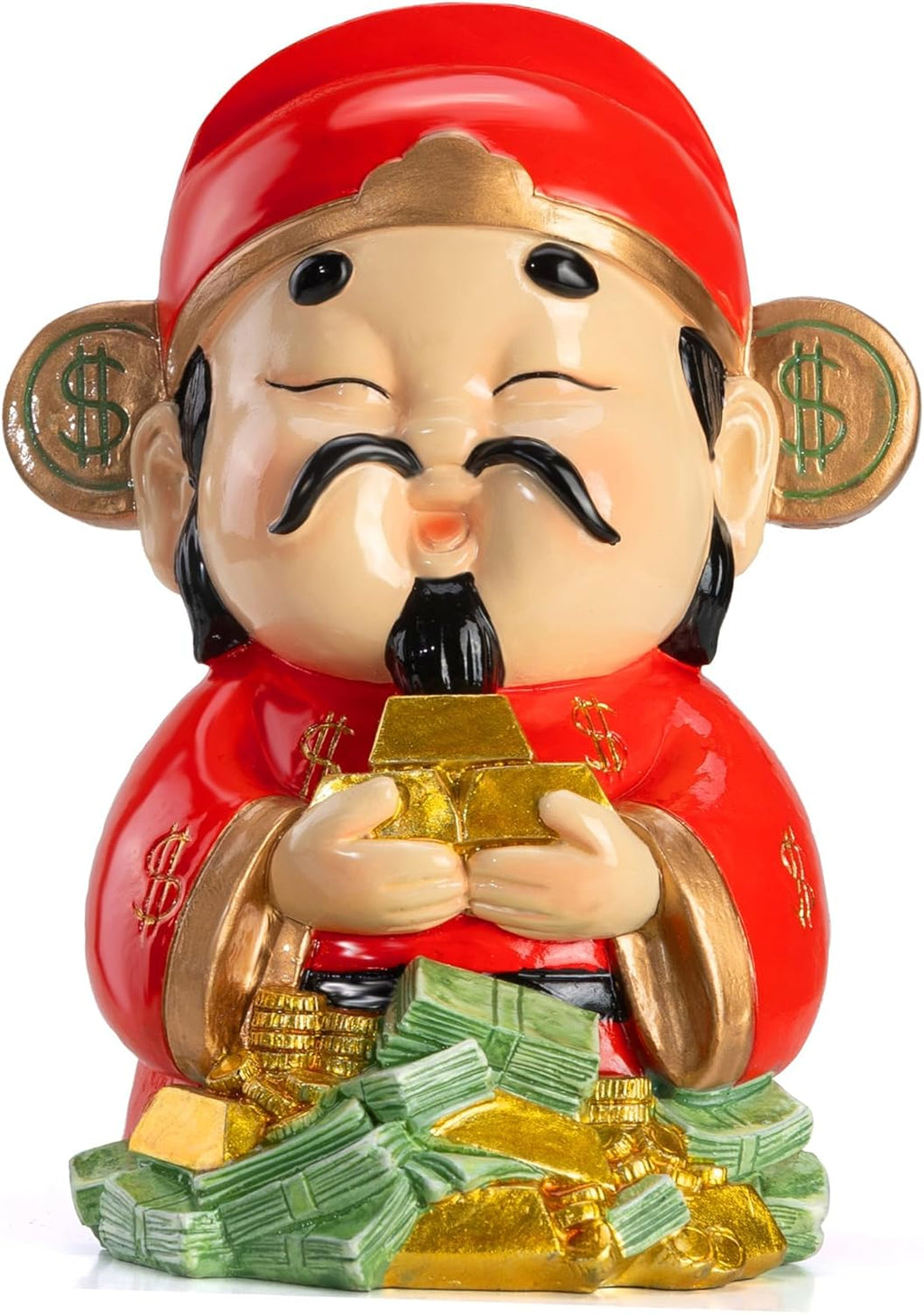 God of Wealth Statue,Feng Shui Money Decor,Chinese New Year CAI Shen Figurine 2026