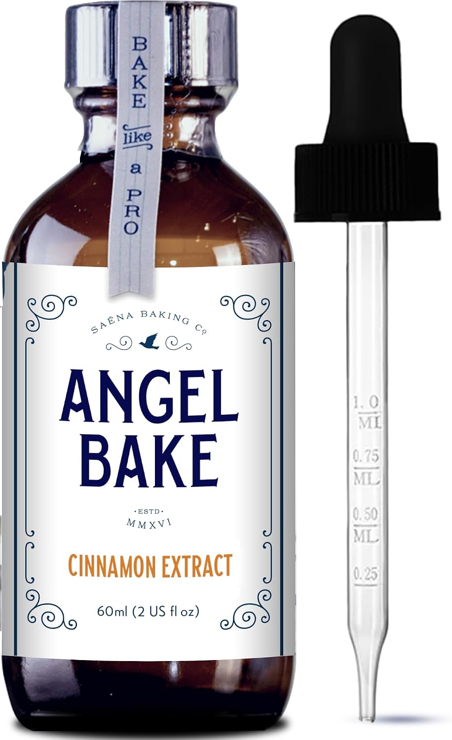 Angel Bake Pure Cinnamon Extract, Concentrated Flavoring, 2 Fluid Ounces, Gluten-Free, Vegan, Keto-Friendly, Kosher Certified