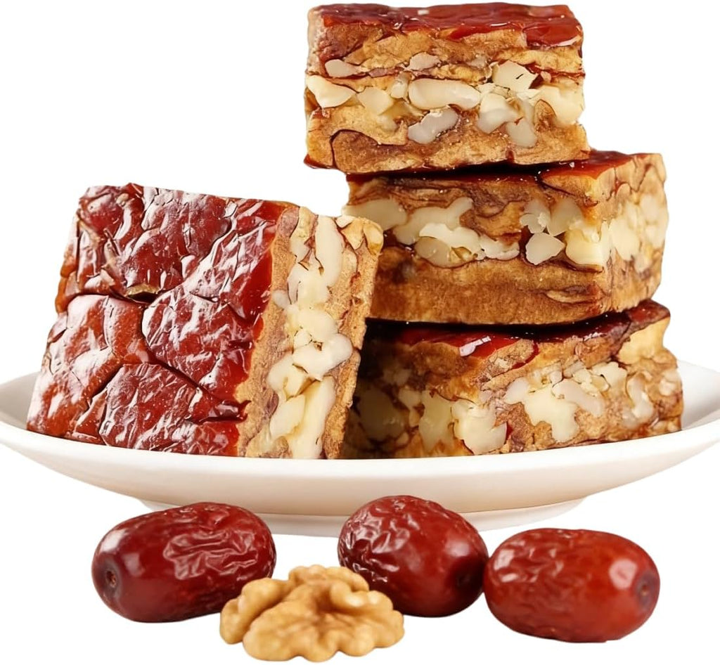 Walnut & Jujube Pie 250g,Natural Energy Snack with Whole Walnuts & Dates,Sweet & Chewy Healthy Snack,Nutritious Nut Snack, Perfect for Breakfast, Tea Time & On-the-Go,Individually Packaged & Portable