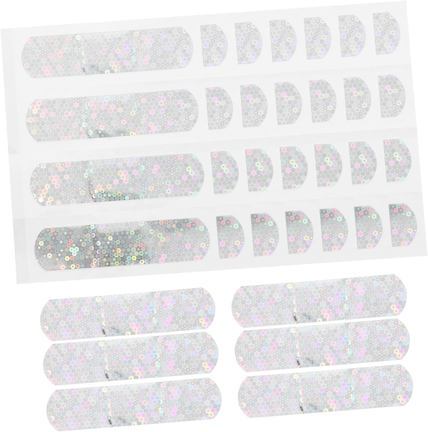 VOSAREA 100Pcs Glitter Adhesive Bandages Breathable Care Stickers with Stylish Sparkle Design for Adults Wound Protection and Skin Friendly Patch