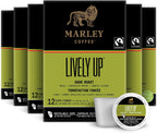 Marley Coffee Lively Up, Fairtrade Certified, Dark Roast Coffee, Keurig K-Cup Brewer Compatible Pods, 12 Count (Pack of 6)