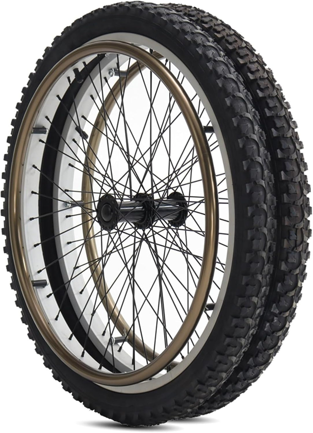 24 Inch Rear Wheel Replacement for Sports Wheelchair, 24 × 1.95 (50-507) Anti-Slip Inflatable Rubber Tires, Aluminum Alloy Spoke Hub