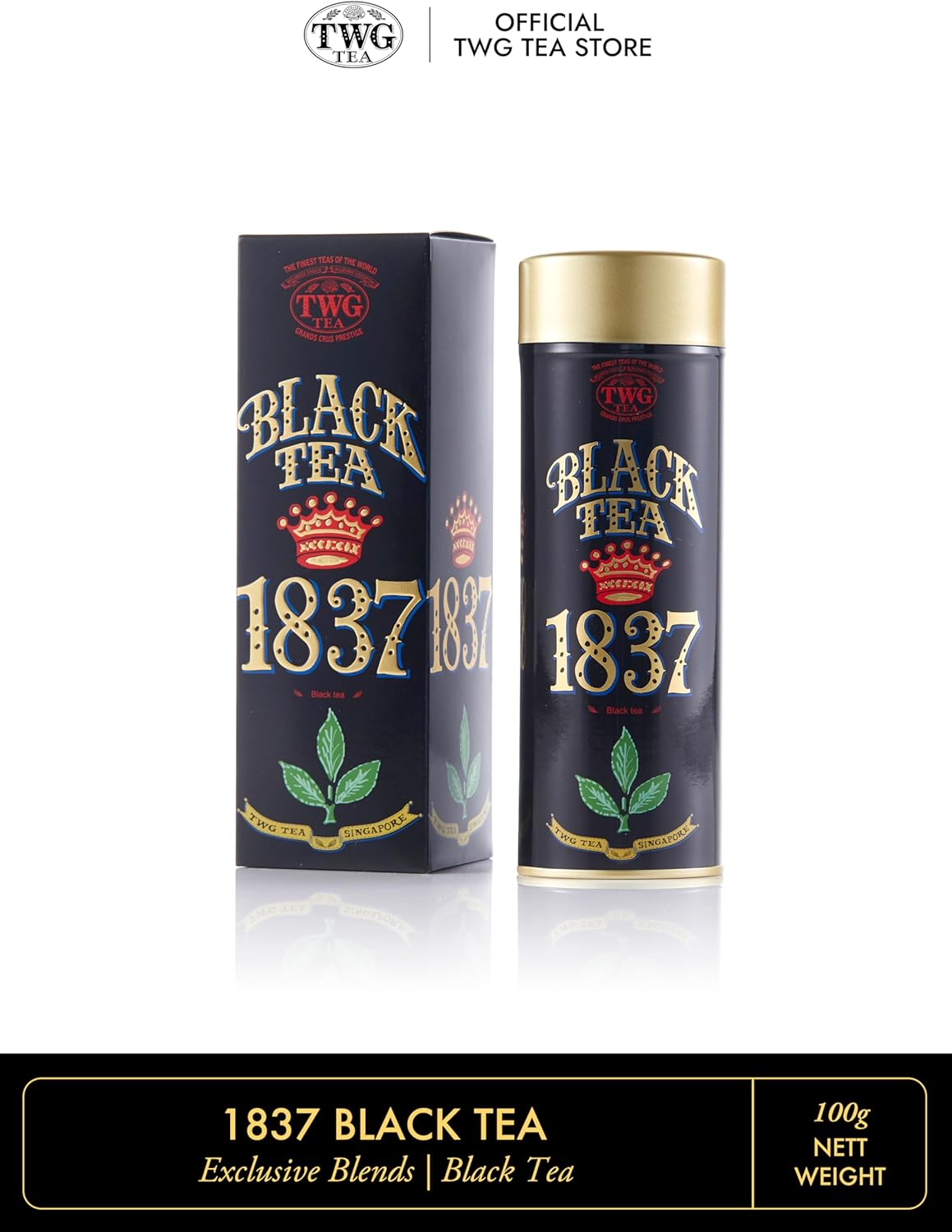 TWG Tea | 1837 Black Tea | Black Tea | Fruits & Flowers | Haute Couture Tin, 100g | Gift Set