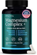 Magnesium Glycinate Complex 500mg (7-in-1) with D3, B6 (P5P) & Manganese - Multi-Form Blend - Supports Sleep & Muscle Health [Oxide-Free]