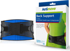 Actimove® SPORTS EDITION Back Support, 4 Stays with Adjustable Double Layer Compression - For Pain Relief with Comfort – Black, Large