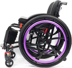 Folding All-Terrain Ultra Lightweight Sports Wheelchair,Aluminum Alloy Wheelchair,Sports Folding Transport Wheelchair,Self-propelled Manual Wheelchairs,Quick Release Rear Wheels(Seat width 44cm/17.3in