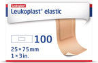 Leukoplast Elastic Fabric Adhesive Latex Free Bandages Strip 1" x 3" (100 in Box)