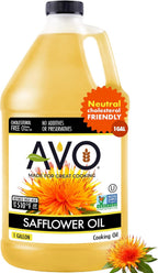 AVO High Oleic Safflower Oil Bulk, 1 Gallon, NON-GMO, Naturally Processed, High Smoke Point 510°F