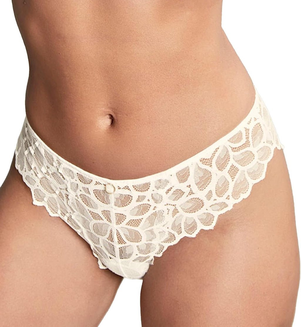 Panache Women's Allure Brazilian Panties with Lace Detail, Keyhole Back, and Gold Ring Accent