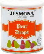 Jesmona Pear Drops - British Hard Candy 250g (8.8 Oz) Gift Tin | Mini Pear Flavored Boiled Sweet | Traditional Old Fashioned Retro English Sweets | Imported Confectionery from England, UK