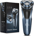Travel Electric Razor for Men:5D Floating Head Shavers for Men, Smooth Shave Ready in Seconds - IPX7 Waterproof Wet or Dry, USB-C Rechargeable, Stainless Steel Blades