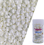 White Heart Sprinkles Edible Heart Cake Decorating Cake Decorations Cupcake Toppers Cookie Decorating Perfect for Cakes, Cupcakes, Desserts Toppings 3OZ