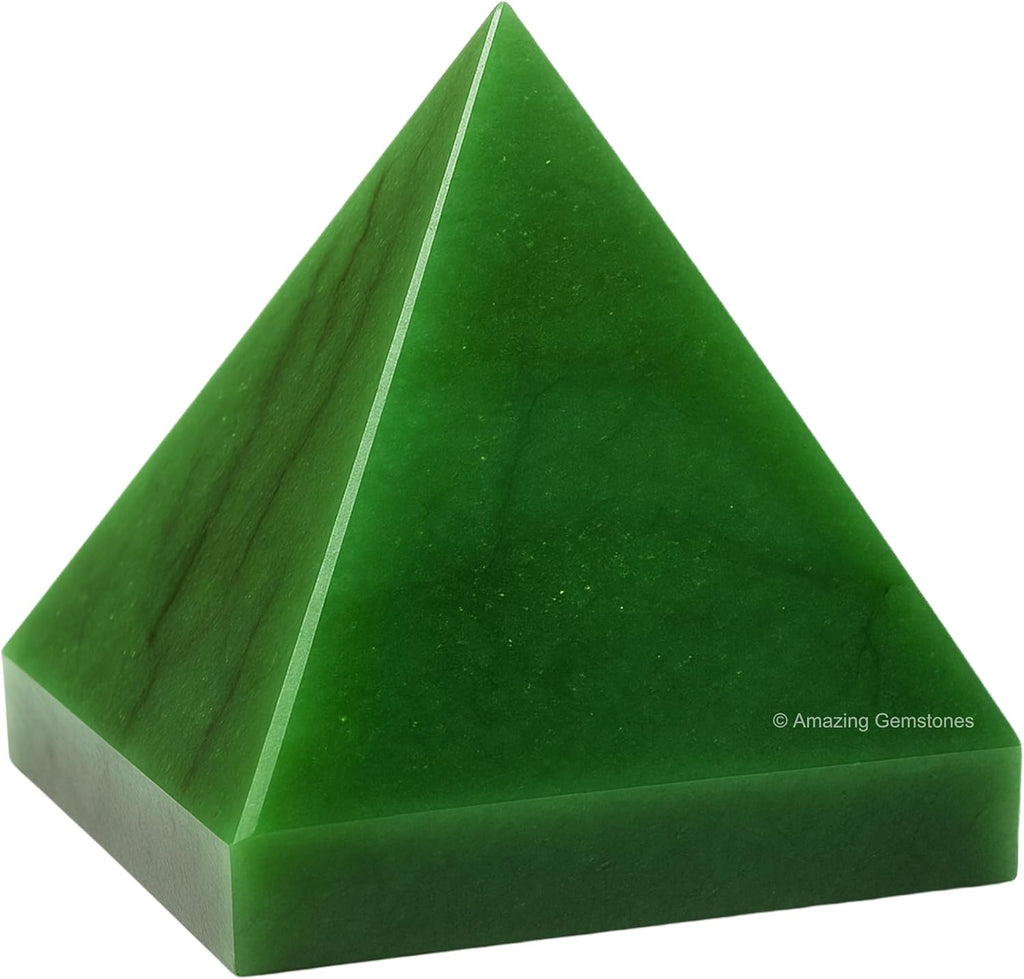 Amazing Gemstone Green Aventurine Pyramid Crystal Healing Stones - 1.5" Great Pyramid Figurine of Natural Stone Pyramid for Meditation, Reiki, Chakra Balancing and Crystal Pyramids Grid