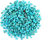 1 Lb (460 g) Decorative Quartz Pebbles Irregular Shaped Turquoise Stones Small Tumbled Chip Gravel Crushed Gemstone Pieces Natural Green Crystal for Handicrafts/Home Decoration