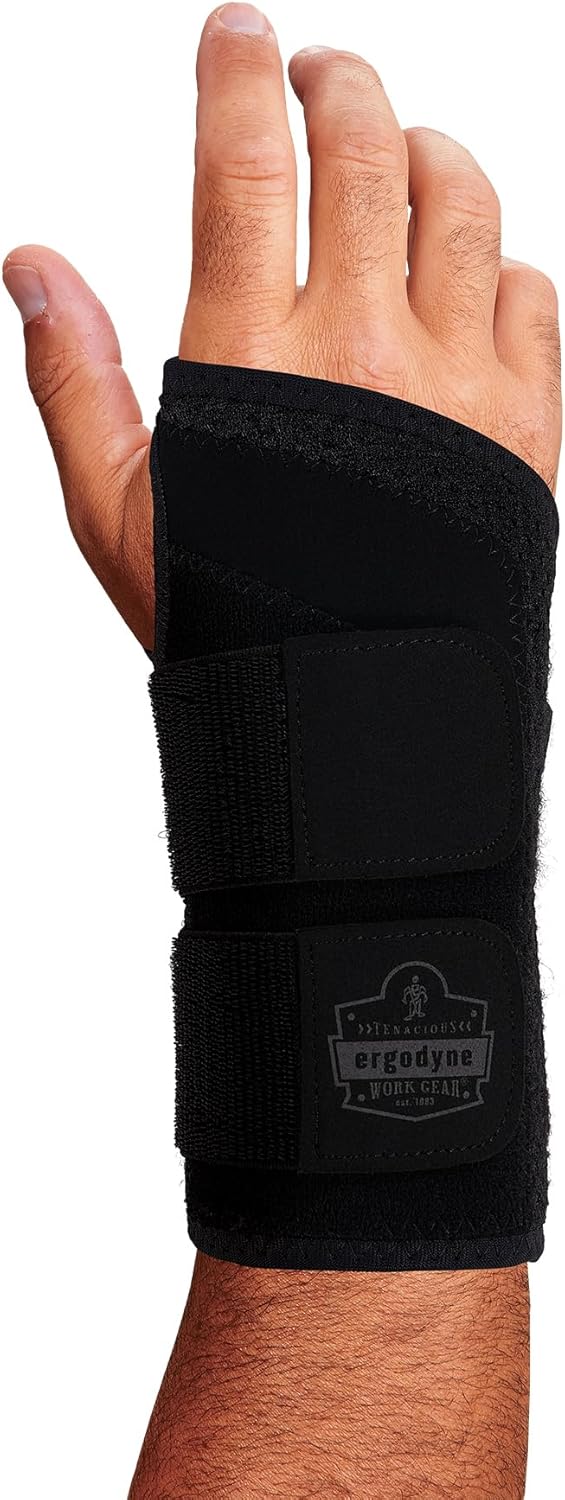 Ergodyne ProFlex 4015 Wrist Brace, Splint Open Stay for Structured Wrist Support, Adjustable Double Strap