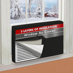 Air Conditioner Covers for Inside 21"W x 15"H x 3.5"D, Windproof and Waterproof 3 Layers Insulation Window Air Conditioner Cover with Aluminum Foil and 2mm Foam, Black