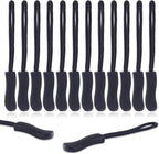 CooBigo 12Pack Zipper Pull Replacement, Golf Bag Parcord Zipper Pull Tab Replacement for Backpack, Jackets, Pants, Boots, Coats, Luggage - Balck(Universal Extender)
