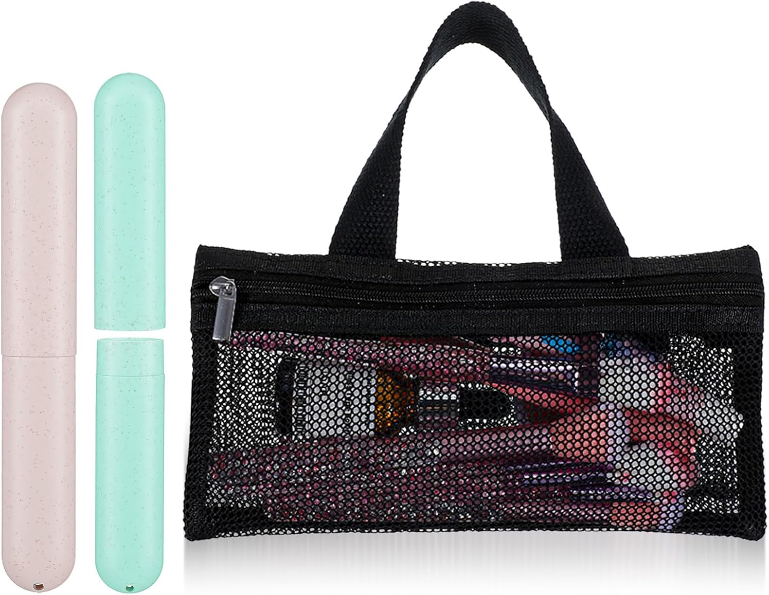 3 Pcs Toothbrush Pouch,1 Toothbrush Travel Bag + 2 Ventilated Toothbrushes Travels Containers, Portable Hygienic Organizer for Family, Camping & Business Trips