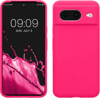 kwmobile Case Compatible with Google Pixel 8 Case - TPU Silicone Phone Cover with Soft Finish - Neon Pink