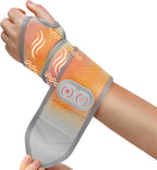 Cordless Wrist Heating Pad, Heated Wrist Brace Wrist Massager Wrap for Arthritis, Rechargeable Heated Hand Heating Pad Massage for Carpal Tunnel & Office Pain Relief (Light Grey)