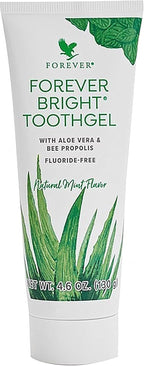 Forever Living - Bright Toothgel - Fluoride-Free Aloe Vera Gel with Bee Propolis, Peppermint-Spearmint Flavor, Dental Care, 4.6 oz