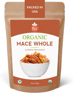 SPICY ORGANIC Mace Whole (Javantri) – 16 oz (454 g), USDA Certified Organic Mace Spice, 100% Raw, Non-GMO, Vegan, Gluten-Free – Enhance Dishes with Rich, Aromatic Flavor - Myristica Fragrans