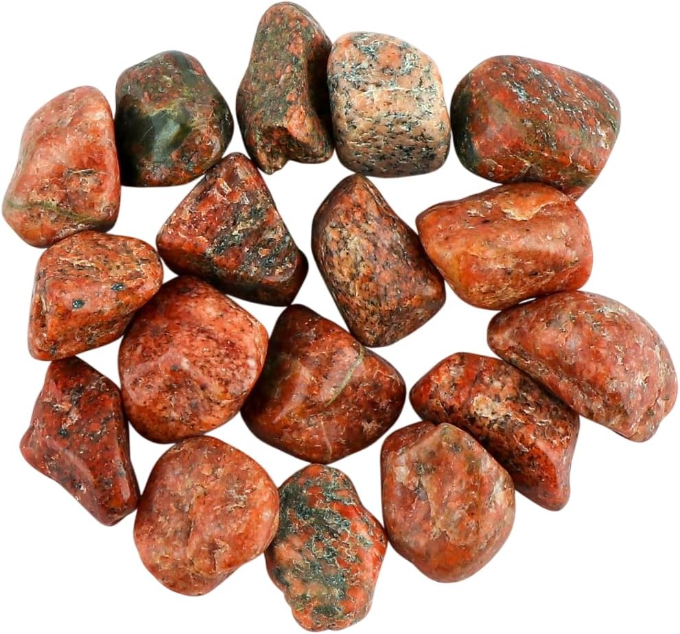 CRYSTALIS 100cts Natural Unakite Polished Raw Crystals, Loose Gemstone Wholesale Bulk Rough Jewelry Making Supply, Chakra And Healing Raw Stones, Wire Wrapping, DIY, Tumbling, Gem Collection