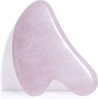 Guasha Scraping Massage Tool – Rose Quartz Gua Sha Board - Traditional Scraper Tool for Anti-Aging - 100% Natural Pink Quartz Stone Guasha - Gasha Massage Stones by Sandine