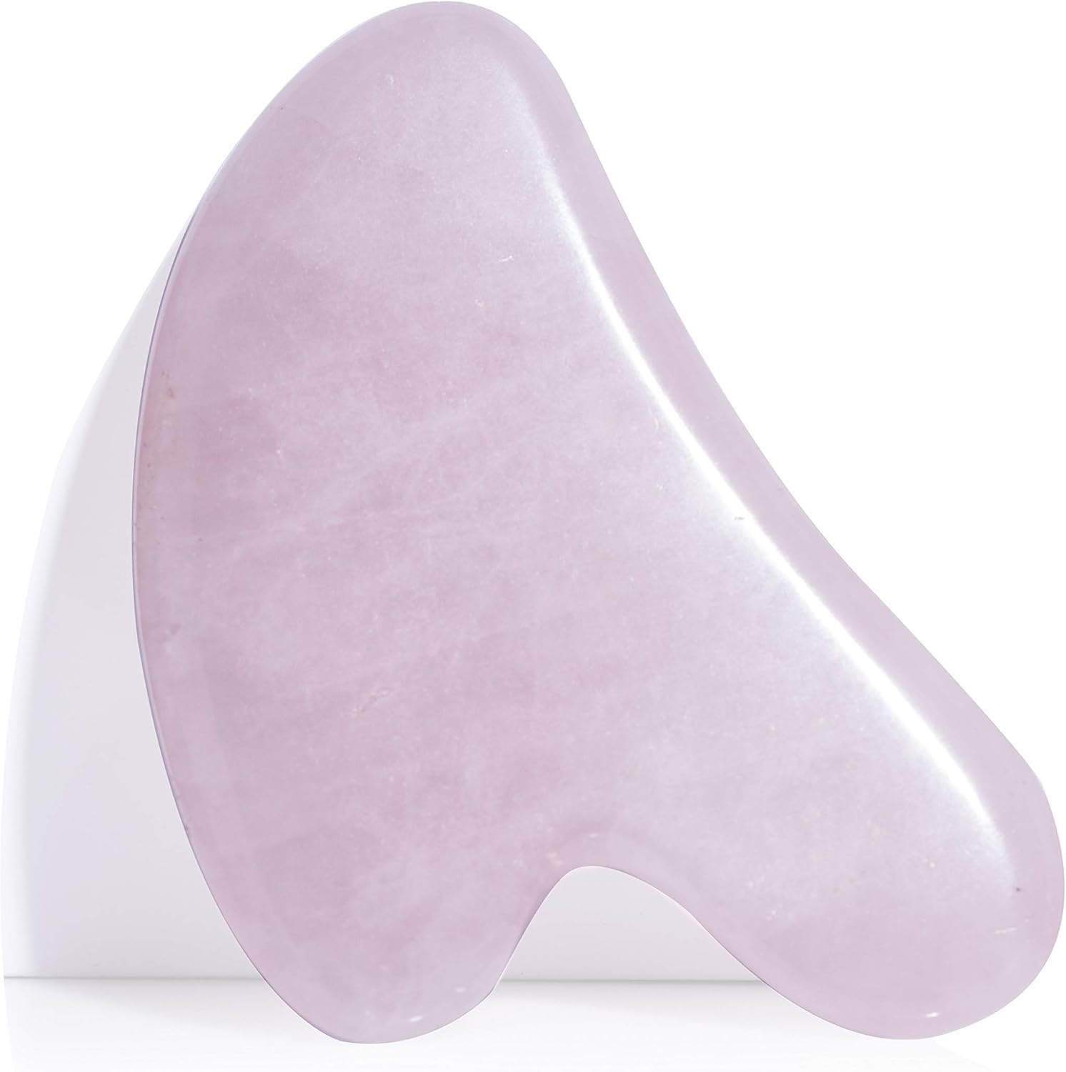 Guasha Scraping Massage Tool – Rose Quartz Gua Sha Board - Traditional Scraper Tool for Anti-Aging - 100% Natural Pink Quartz Stone Guasha - Gasha Massage Stones by Sandine