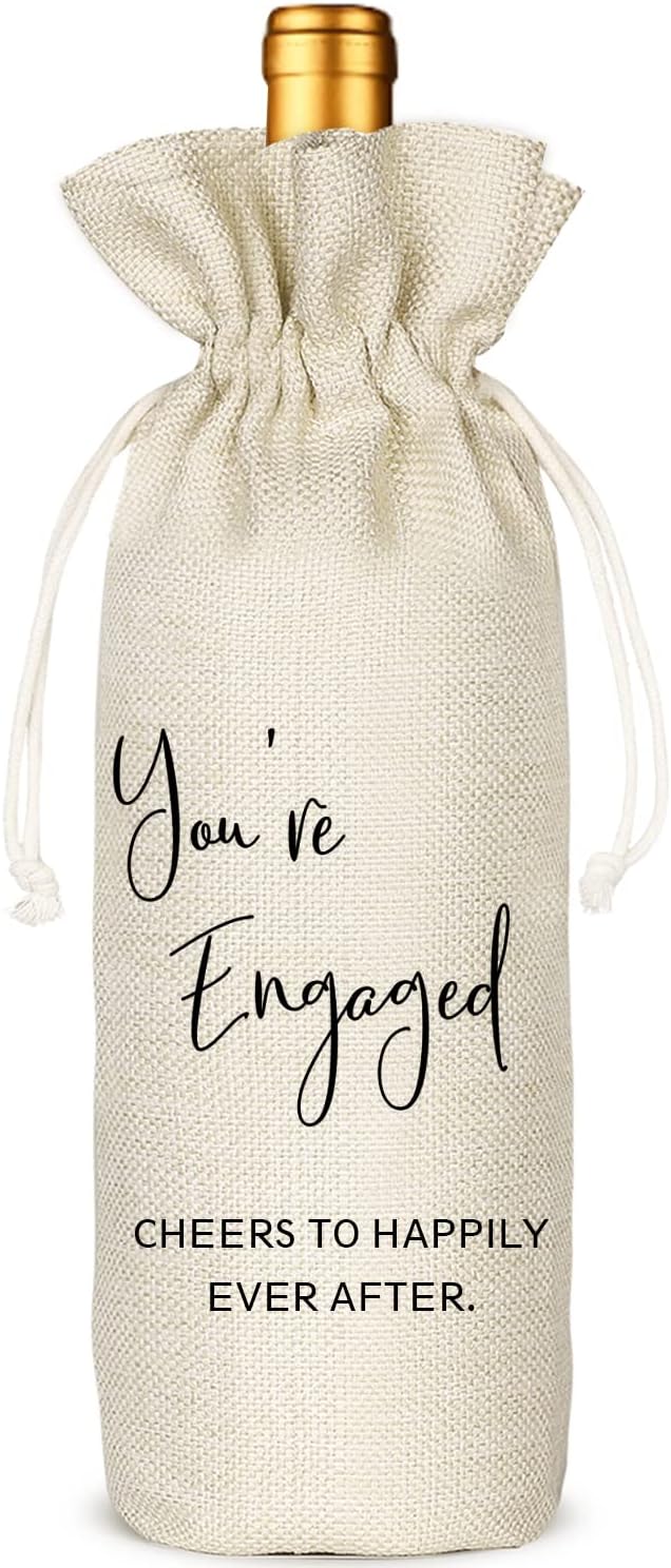 Socive Engagement Wine Bag - You're Engaged, Engagement Gifts for Couples, Personalized Engaged Gift, Bride Gift, Wedding Party Decorations(5SW191011)