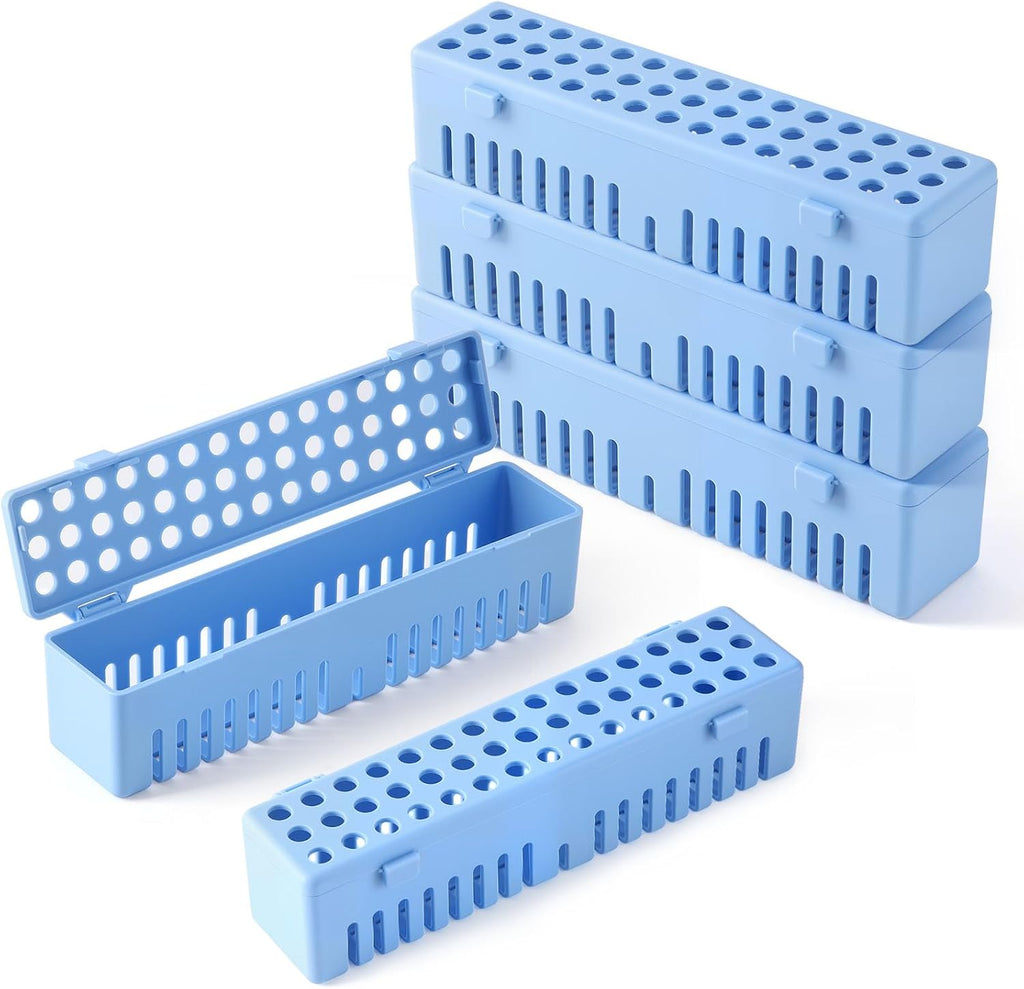 JMU Dental Instrument Sterilizat Case 5 Packs, Plastic Autoclave Cassette Case, Blue