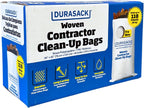 DURASACK Contractor Bags Heavy Duty 40-Gallon Reusable White Woven Polypropylene Contractor Garbage Bags, Pack of 16