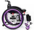 Sports and Leisure Wheelchairs for Adults,Sports Folding Transport Wheelchair,Self-propelled Manual Wheelchairs,Aluminum,Quick Release Rear Wheels, 24” Rear Wheels(Seat Width 42cm/16.5in,A)