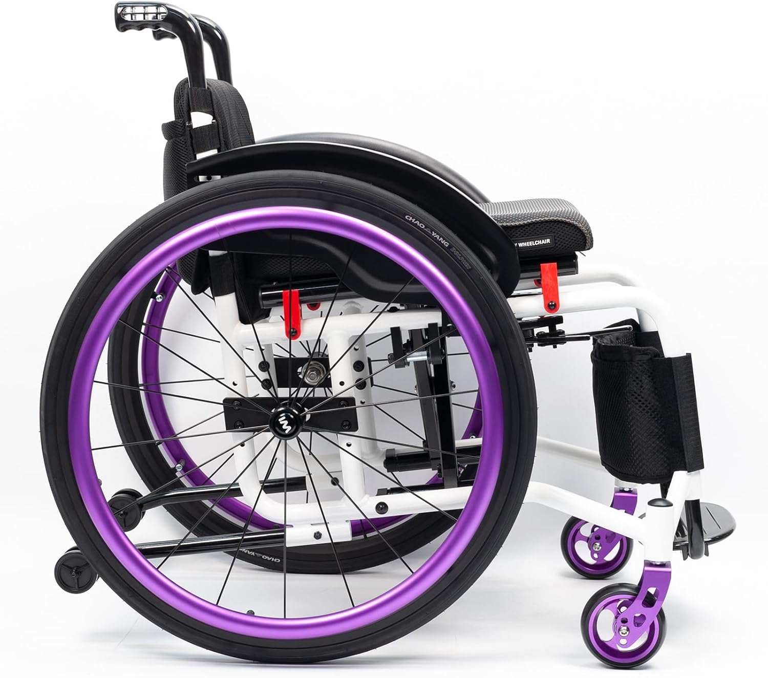 Sports and Leisure Wheelchairs for Adults,Sports Folding Transport Wheelchair,Self-propelled Manual Wheelchairs,Aluminum,Quick Release Rear Wheels, 24” Rear Wheels(Seat Width 42cm/16.5in,A)