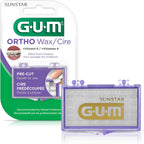 GUM Orthodontic Wax for Braces and Dental Devices - Soothing Dental Wax with Vitamin E and Aloe Vera - Clear Color - Unflavored (Pack of 1)