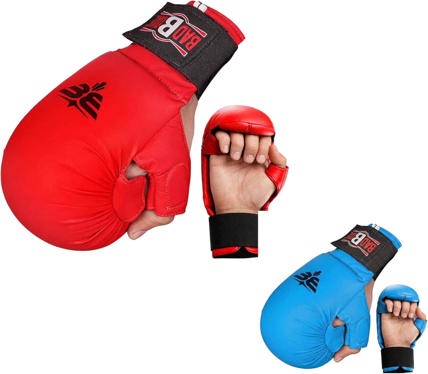 Professional WKF Karate Training Mitts | Karate Gloves with Thumb Elastic/Hook & Loop Closing | Premium Sizing