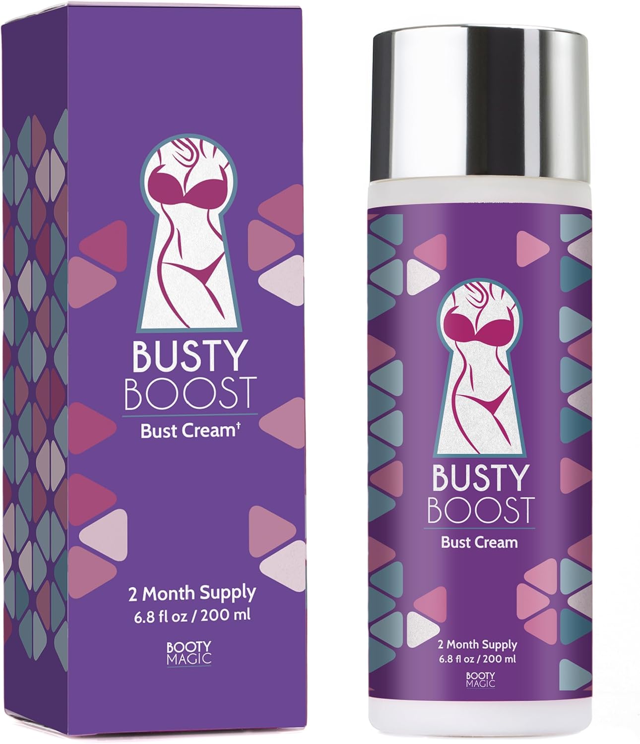 Busty Boost Breast Enhancement Cream – Natural Firming & Lifting Cream for Fuller, Firmer Breasts – Infused with Maca Root, Wild Yam, Guggul Resin & Gotu Kola – Made in the USA – (2 Month Supply)