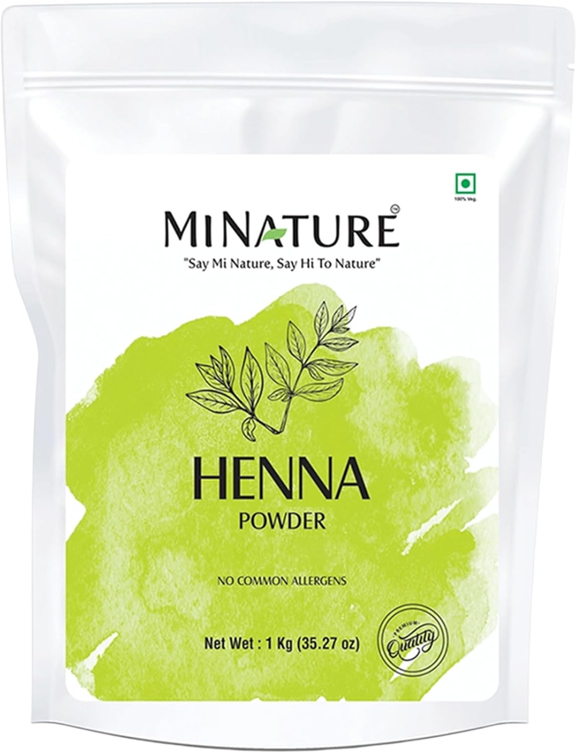 Mi Nature Pure Henna Powder (Lawsonia Inermis) 1Kg - Natural Plant-Based Hair Coloring & Conditioning Treatment - Herbal Hair Care Formula - No Added Preservatives