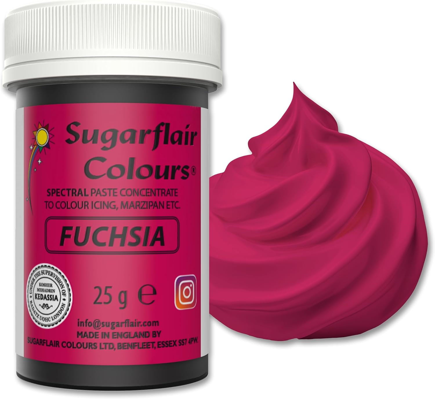 Sugarflair Spectral Edible Food Colouring Colour Paste Icing 25G - Fuchsia