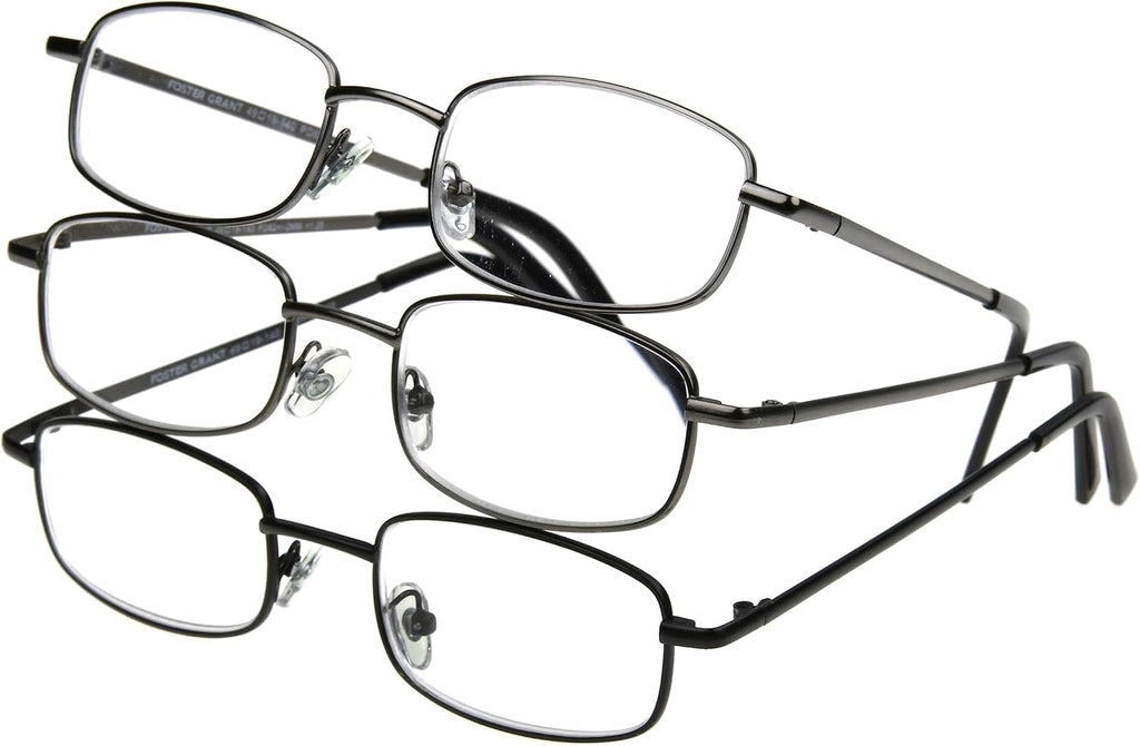 Foster Grant mens Council Rectangular Reading Glasses