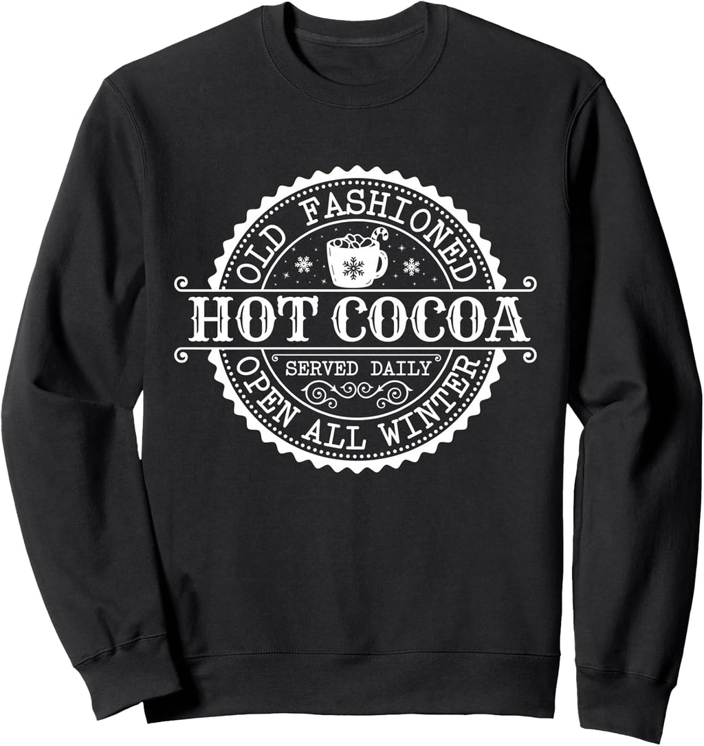 Retro North Pole Old Fashioned Hot Cocoa Coffee Merry Xmas Sweatshirt