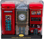British Heritage 3x Tea Tins with 42 English Teabags (Big Ben, Red London Bus, Telephone Box)
