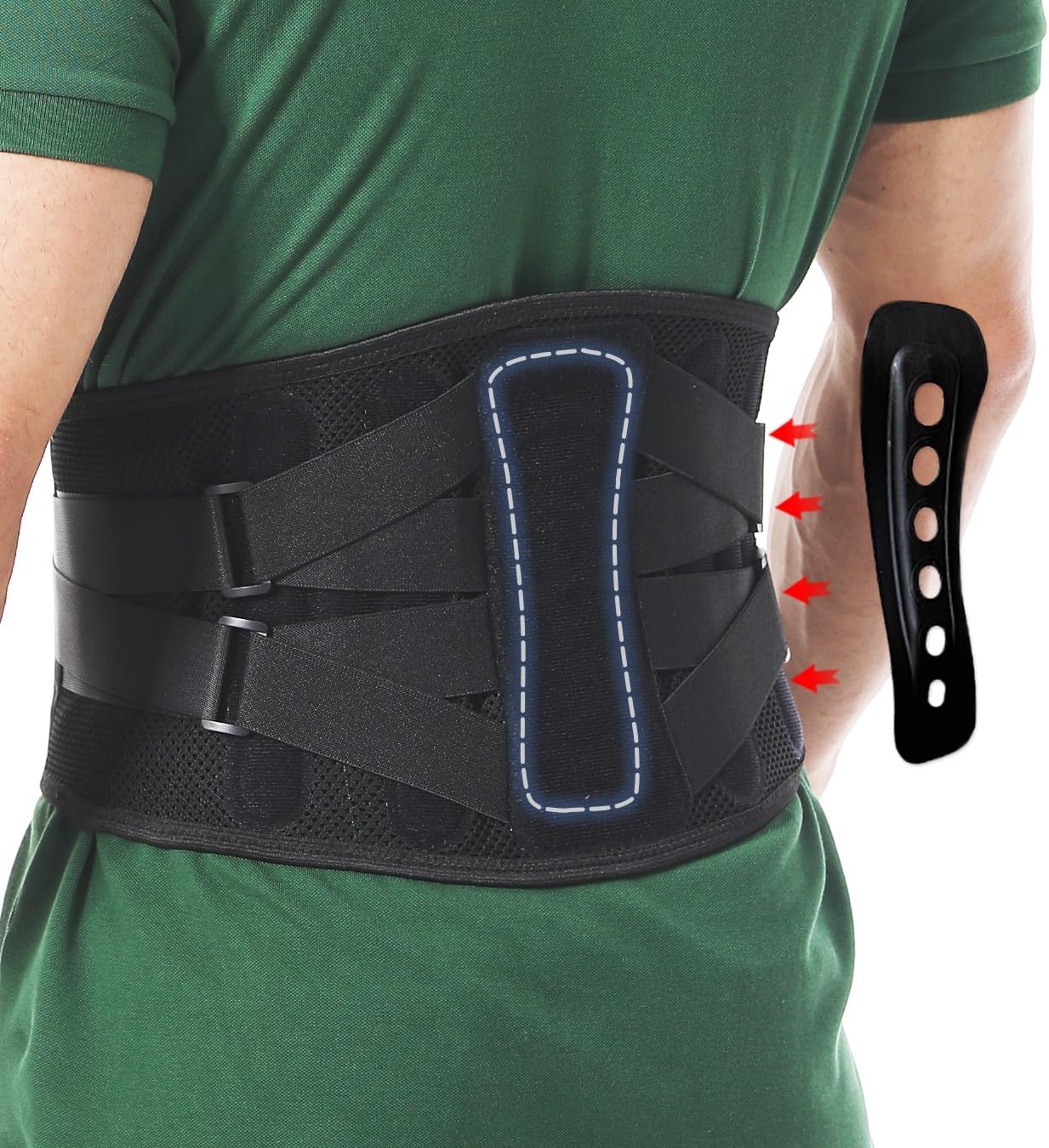 Paskyee Back Brace for Lower Back Pain Men Women, Adjustable Knitted Back Support Belt with Bionic Support System, for Herniated Disc, Lumbar Strain,Sciatica, Scoliosis Small