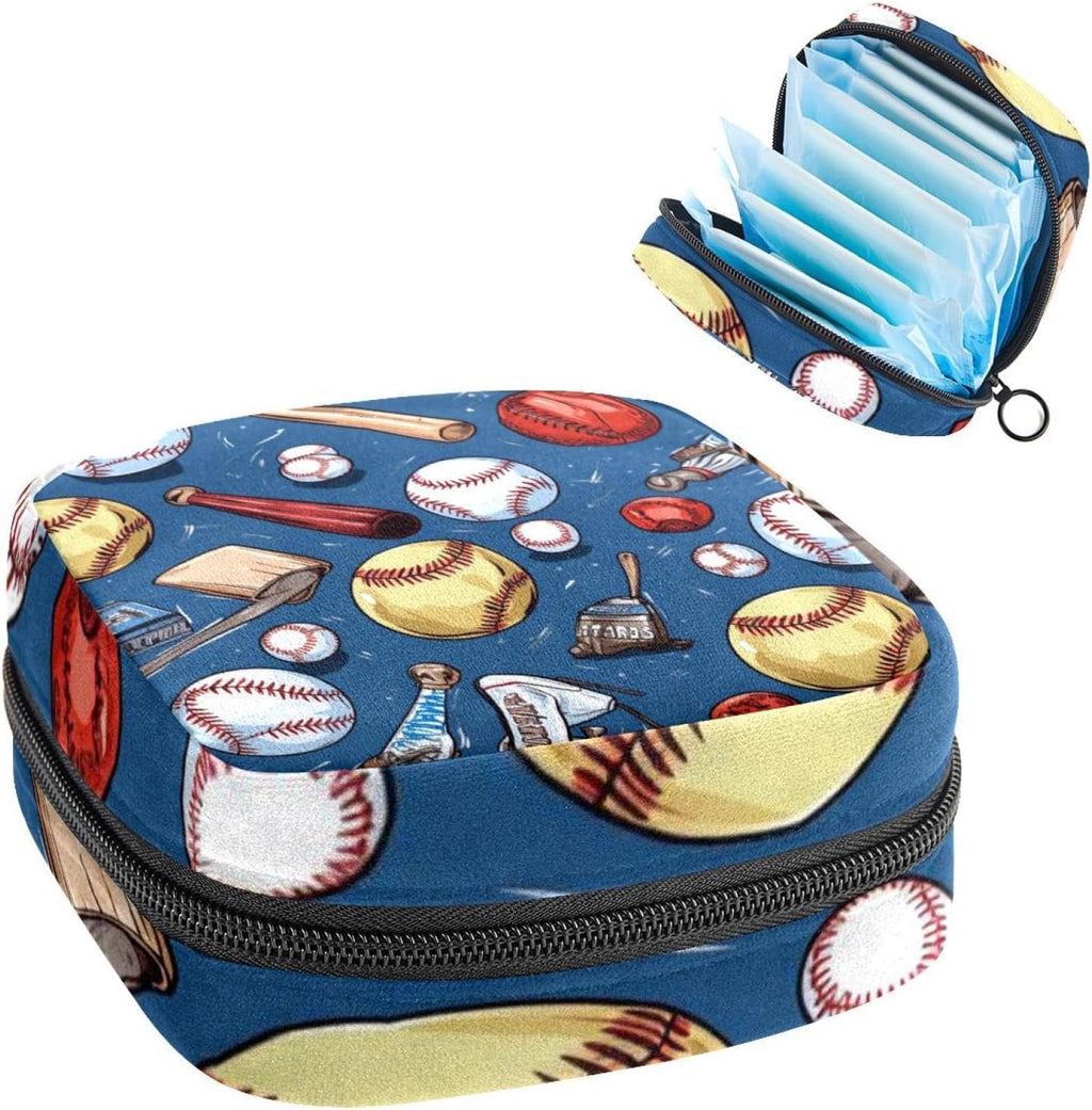 Period Bags for School, Sanitary Napkin Storage Bag for Feminine Pads, Baseball Ladies Menstrual Cup Pouch Sanitary Pads Organizer