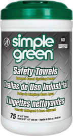 Simple Green 13351 Safety Towels, 10 x 11 3/4, 75 per Canister