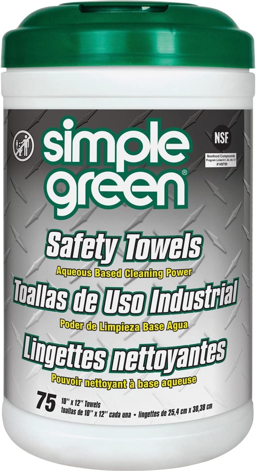 Simple Green 13351 Safety Towels, 10 x 11 3/4, 75 per Canister