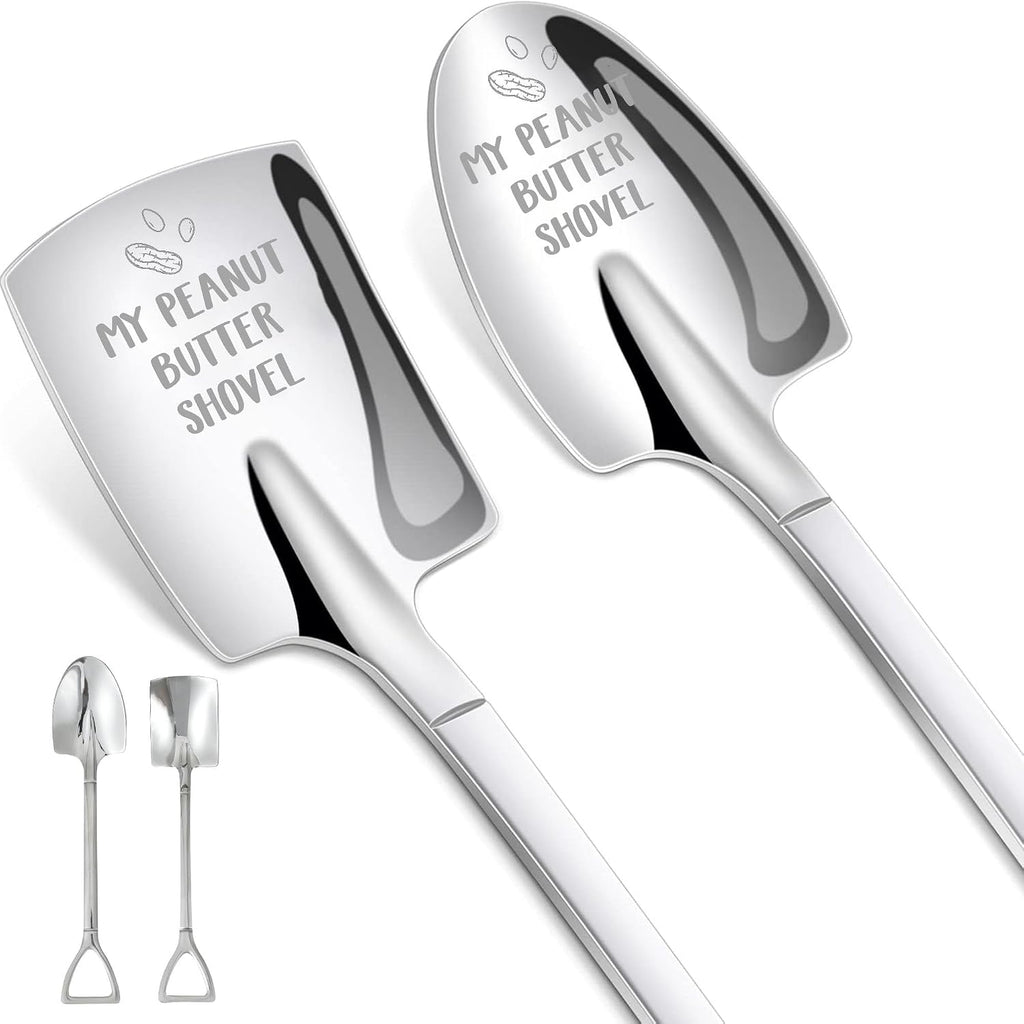 INNObeta Peanut Butter Spoon, 2 Pcs Engraved Ice Cream Shovels, My Peanut Butter Shovel