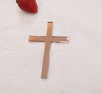 Cross Cake Decoration, Acrylic Cross Cake Charm Topper, Cake Decoration Acrylic Baptism Cross Cake Charm Religious Celebration (Rose Gold Mirror, 4inch)