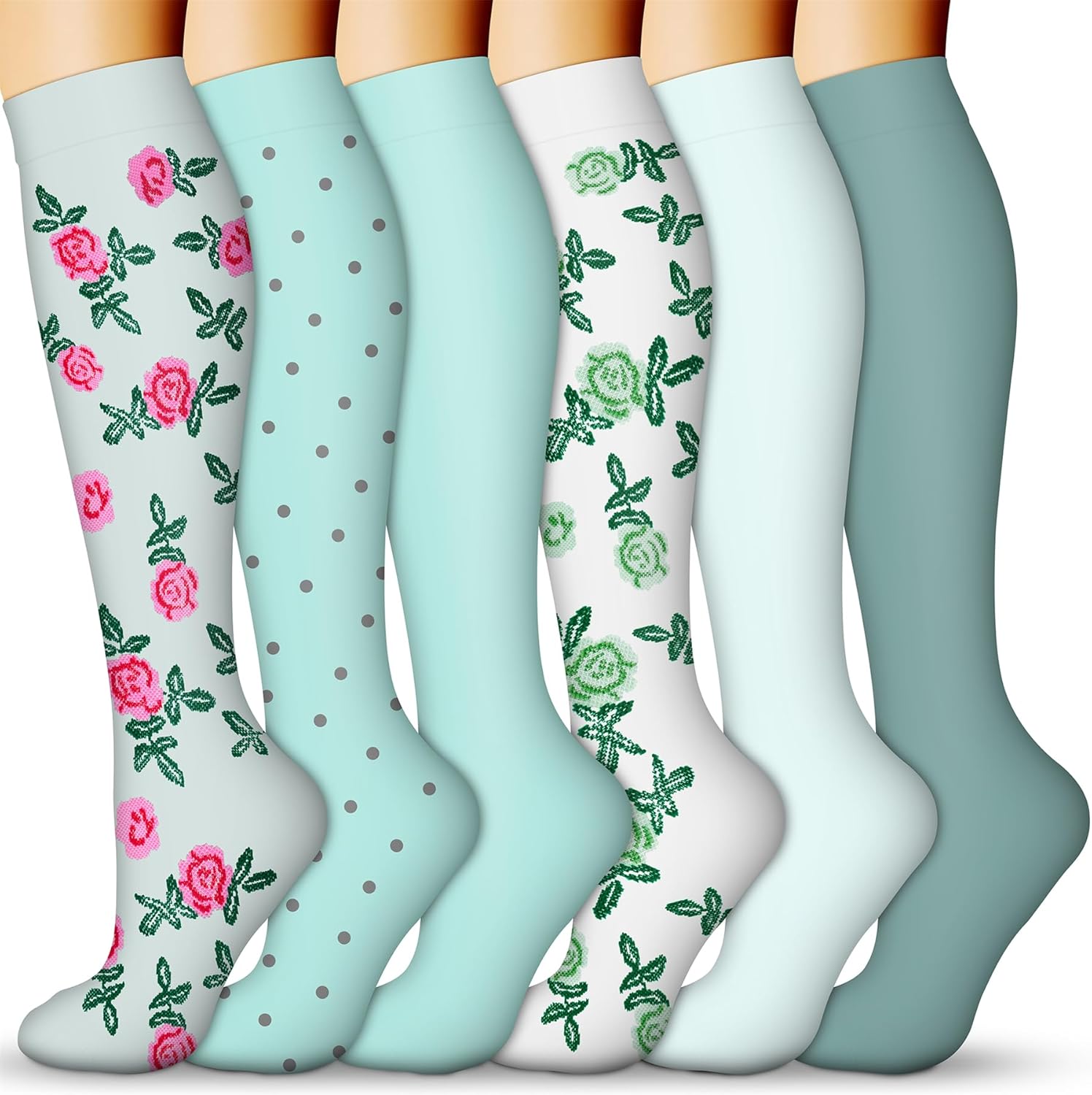 QUXIANG Compression Socks for Women & Men 15-20 mmHg, Best for Medical, Nursing, Running, Athletic, Varicose Veins, Travel