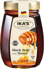 Ika's Garden Raw Black Seed with Honey - 100% Pure, Unfiltered, Gluten-Free – Product of Germany, 17.6 oz (500g) Jar